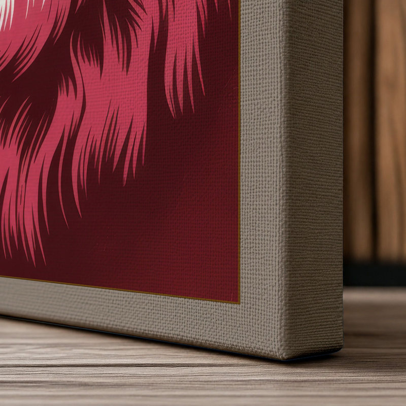 Roaring Lion Modern 1 Piece Wrapped Canvas Wall Art, 30x20 - 76.2 x 50.8 cm, Taupe Border