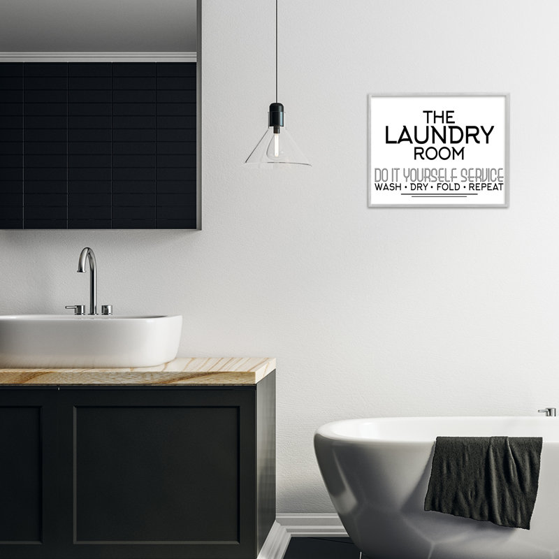 Giclée encadrée «Do It Yourself Laundry Minimal», design par Kim Allen, H 11 po x l 14 po, Estampe numérique Farmhouse