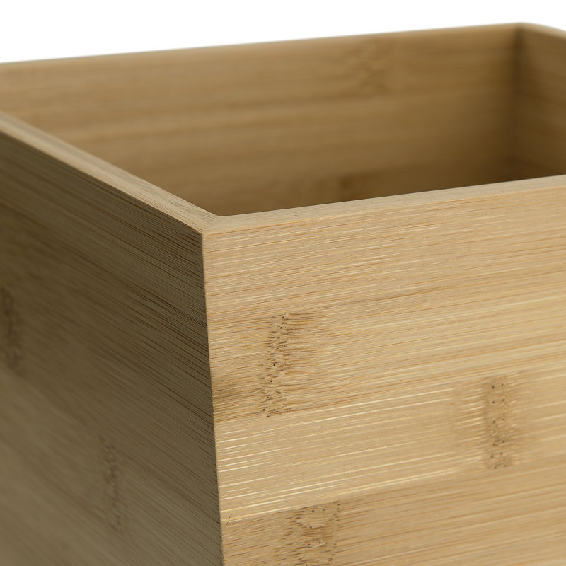Haven Light Natural Bamboo Angled Wastebasket