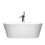 Baignoire de trempage autoportante de 55 pouces à surface solide blanc mat 25S16-14PS