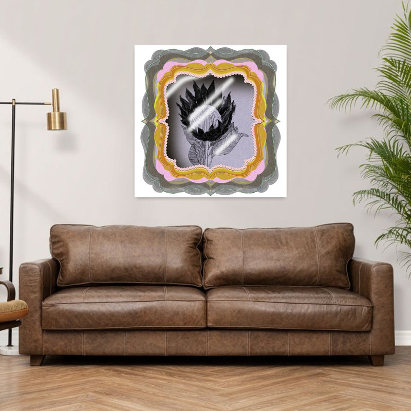 Art contemporain contemporain abstrait fantaisiste, H 36 po x l 36 po