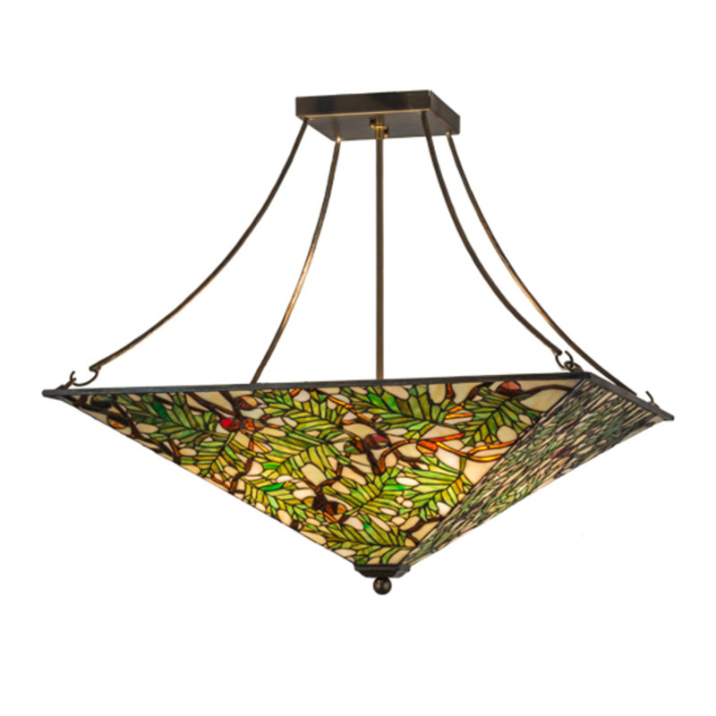 Acorn and Oak Leaf 4 - Light Semi Flush Mount