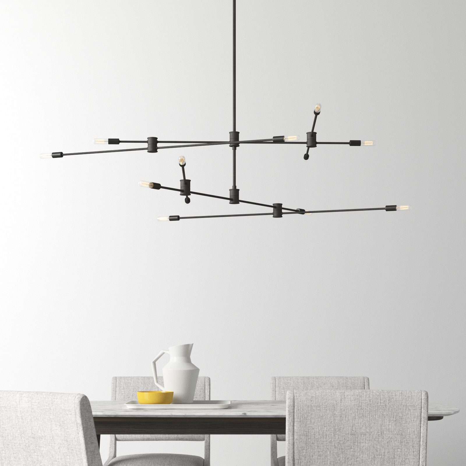 Jordy 12-Light Chandelier, Matte Black