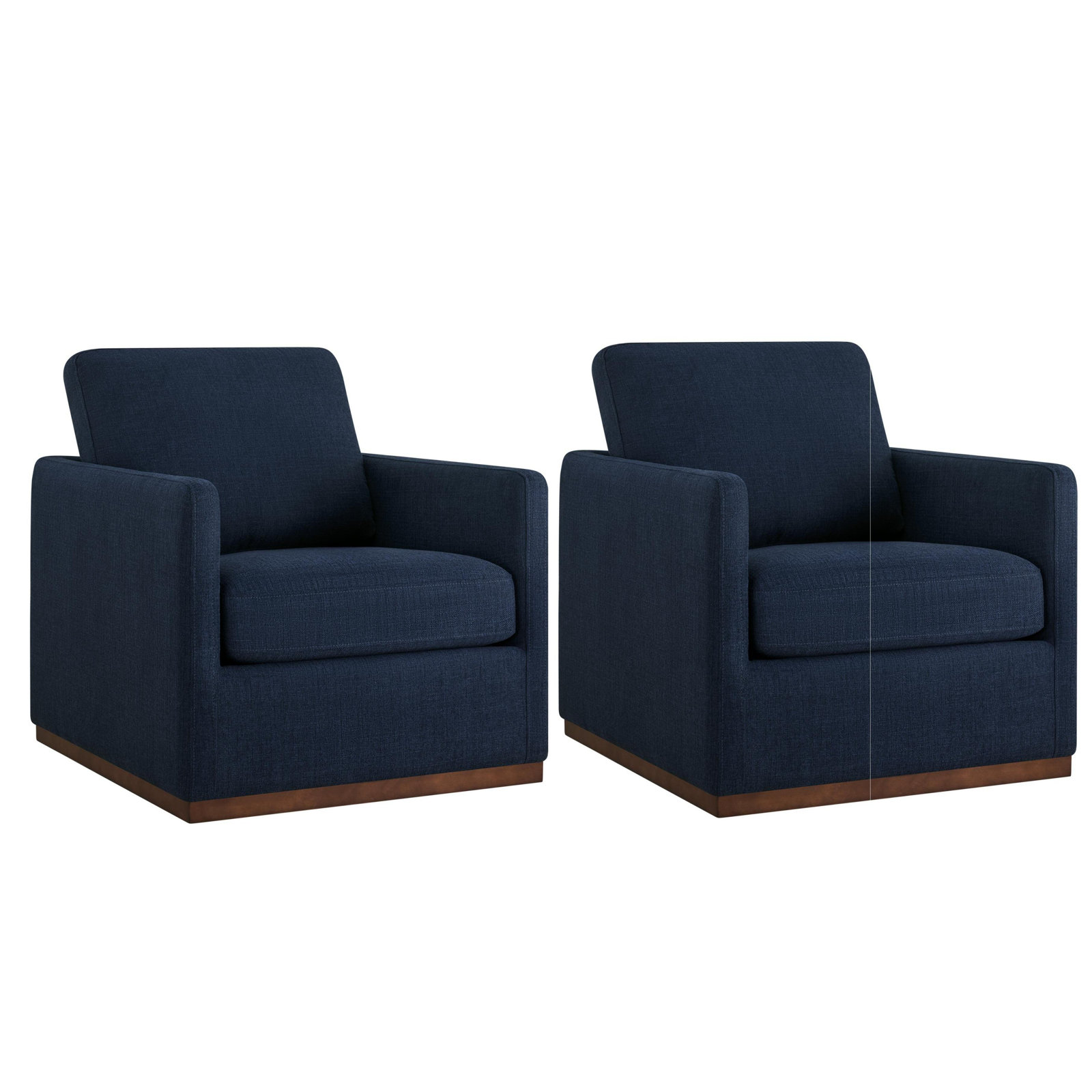 Bobbi Upholstered Swivel Armchair, Flannigan Midnight Performance Weave