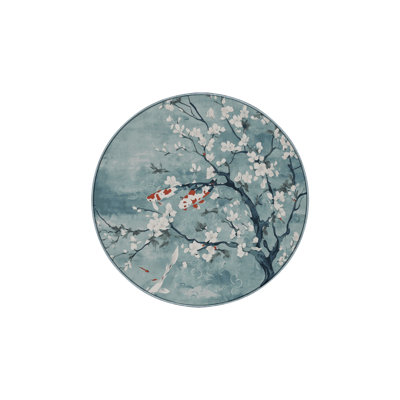 Machine Washable Blue Area Rug