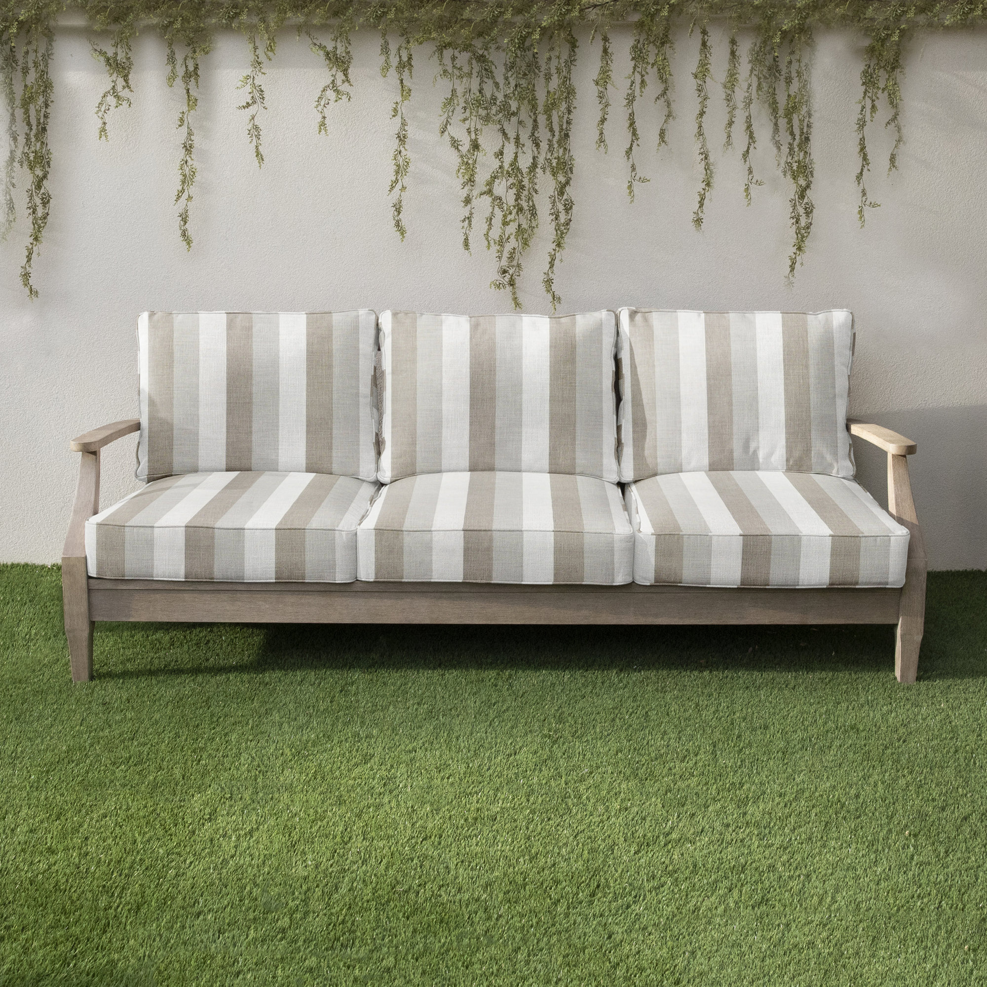 Striped Outdoor Sofa, 27" W x 30" D, Brown Stripe Sunbrella®