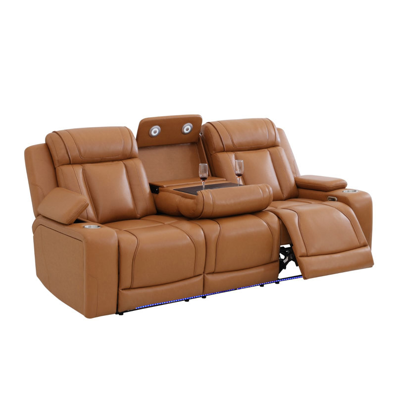 Canapé inclinable électrique haut de gamme en similicuir pour salon, Ginger Faux Leather