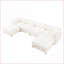 Canapé modulaire, modulaire en U avec repose-pieds avec rangement, siège profond pour le salon | Blanc neige | Chenille