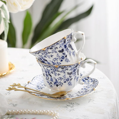 Bone china tea cup and saucer set
