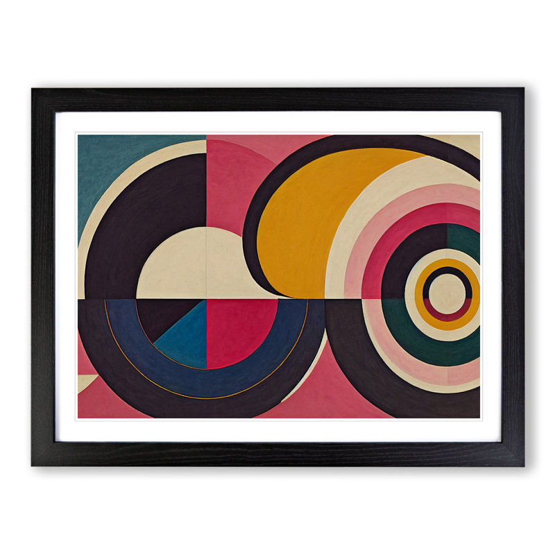 Incredible Modern Abstract 1 Piece Single Picture Frame Wall Art, 34cm H x 46cm W x 2cm D, Black
