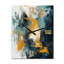 Horloge murale «Bliss Of Happiness» en jaune et bleu III - Collages abstraits surdimensionnés-99634328