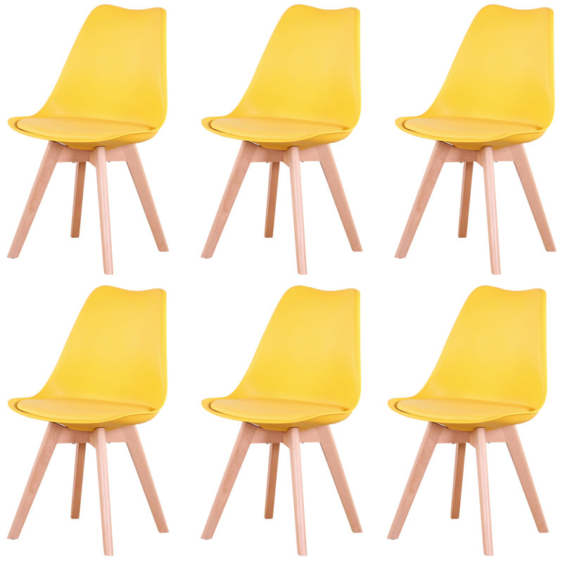 Quade Upholstered Dining Chair, Yellow, 6