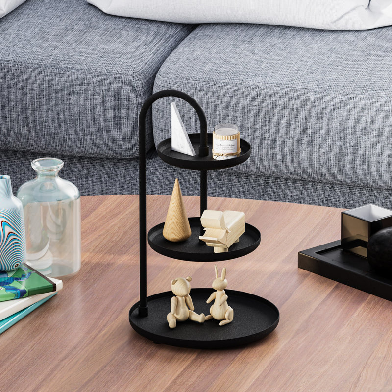 3-Tier Metal Tray, Black