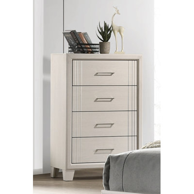 Armoire de chevet contemporaine à 4 tiroirs 1Pc