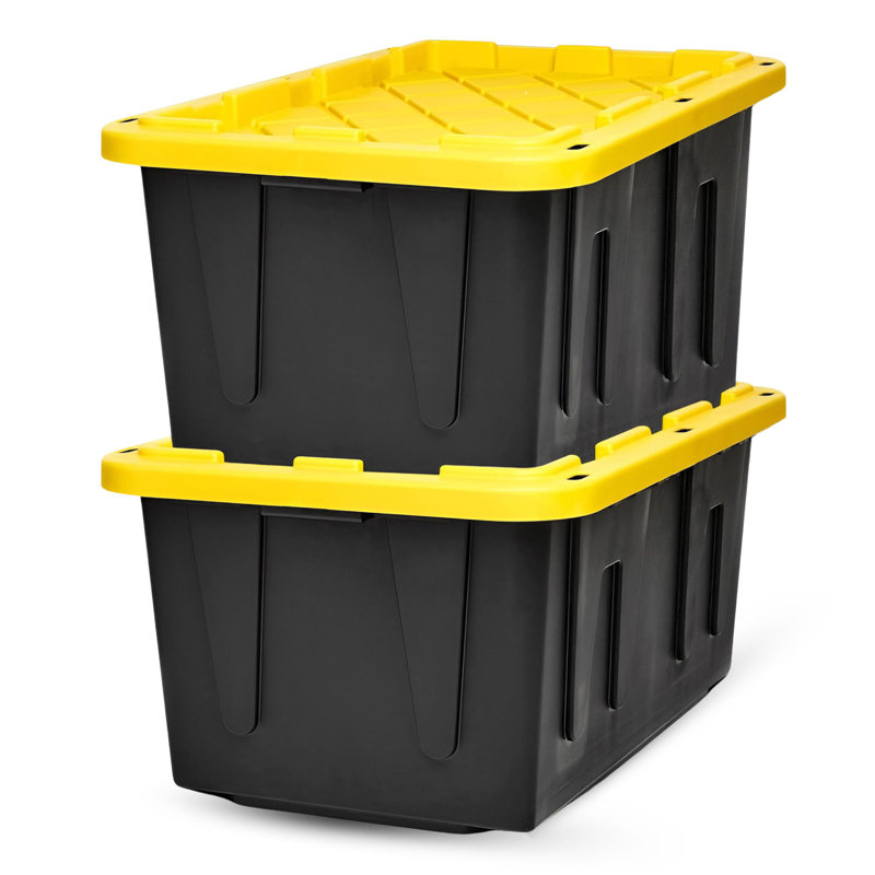 HOMZ Durabilt, Heavy Duty Plastic Storage Bins with Lids, 108 qt., Pack of 4