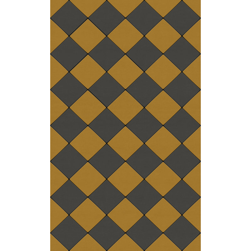 Hooppole Vinyl Checkered Indoor Rug, Rectangle 3' x 5'