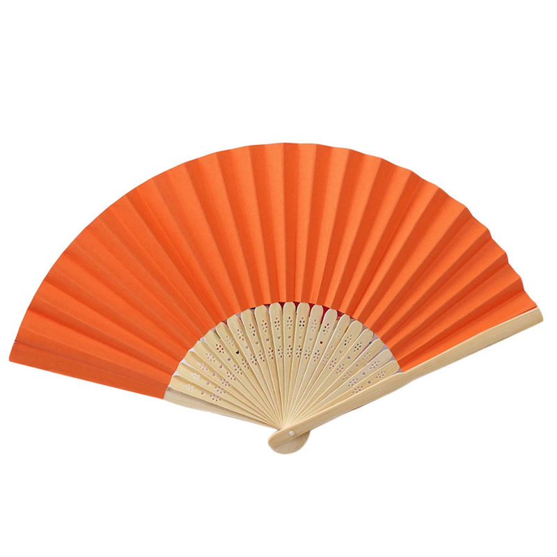 Ventilateur de couleur unie en forme de kbndieu, Orange