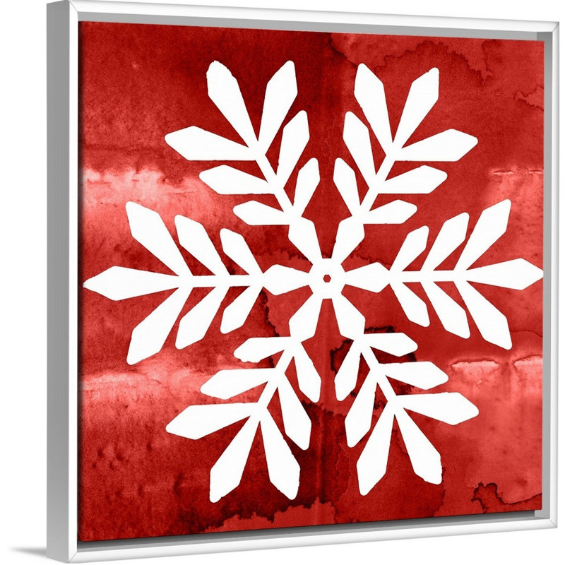 Nordic Snowflake II - reproduction d'art sur toile, Cadre blanc, H 38 po x l 38 po x P 1,75 po