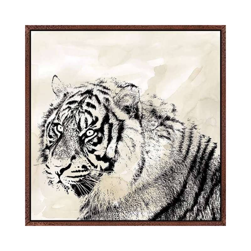 Tiger Stripes II by Carol Robinson - Print on Canvas, 45.72 cm H x 45.72 cm W, Classic Brown Wood Framed