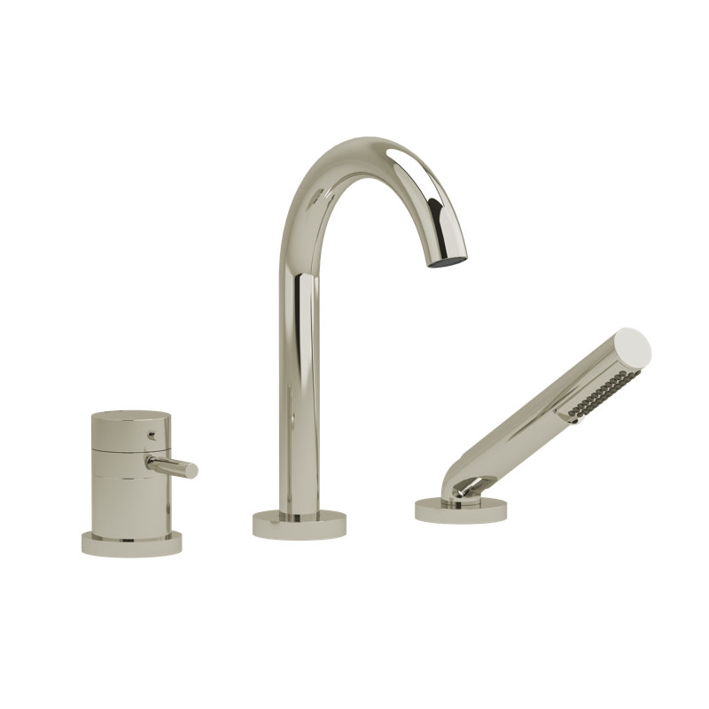 Robinet de baignoire à 3 trous Riu, Nickel poli