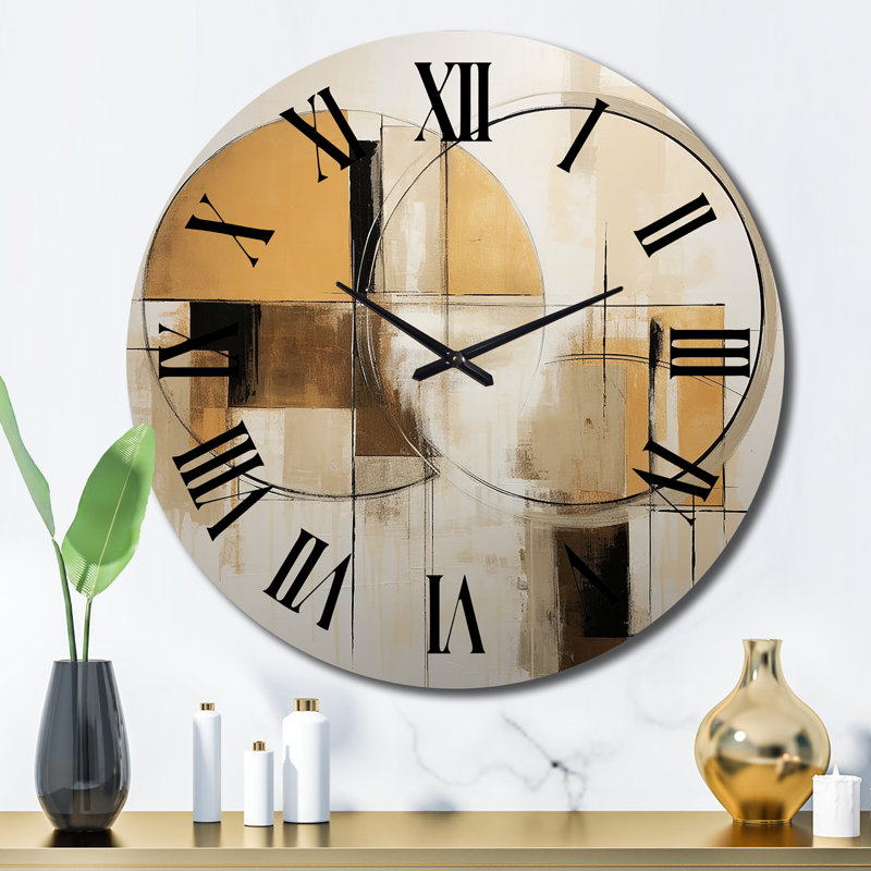 Horloge murale rétro en métal doré exquis Nostalgia, Grand