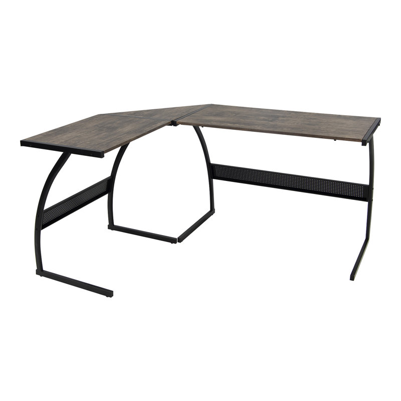 Mckamey L-Shaped Metal Base Writing Desk
