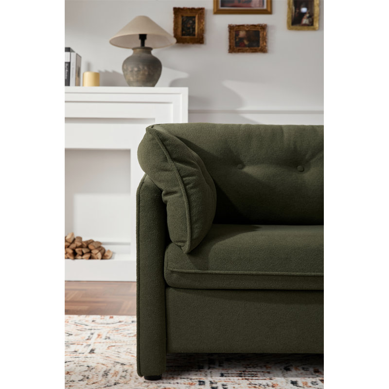 Fauteuil moderne surdimensionné en chenille, Chenille verte