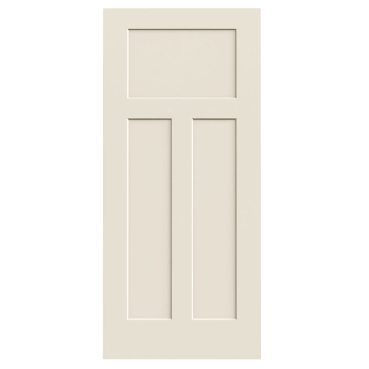 Molded 3-Panel Craftsman Manufactured Wood Primed Slab Interior Standard Door, 1pc