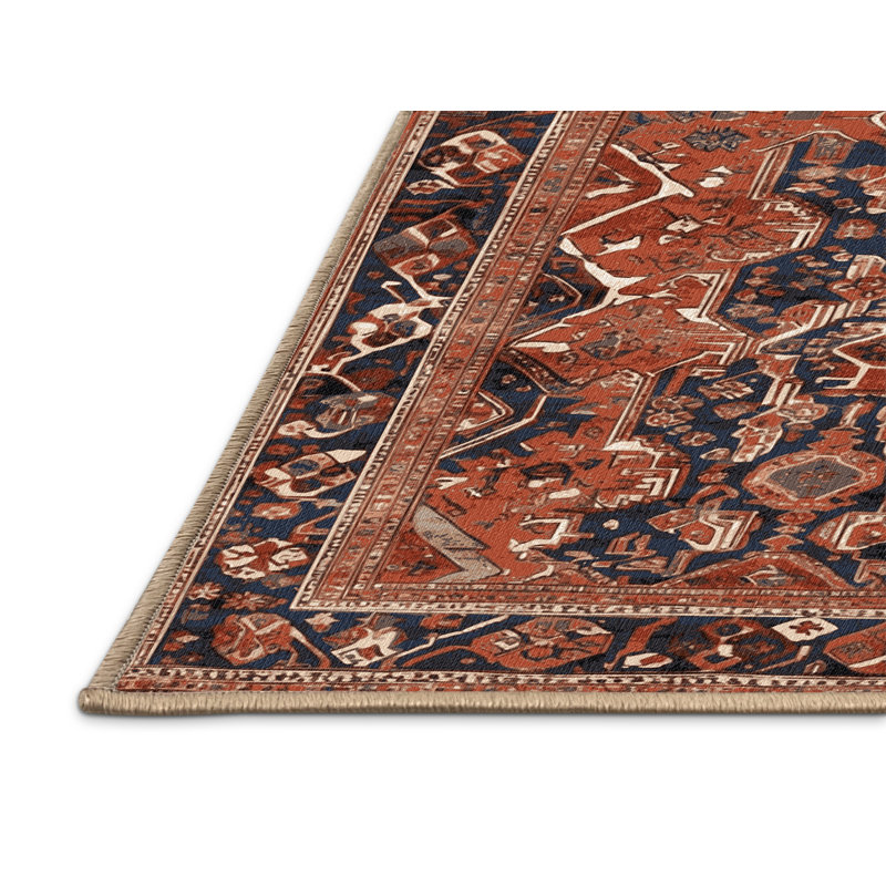 Tapis brun lavable à la machine, Rond 8 pi
