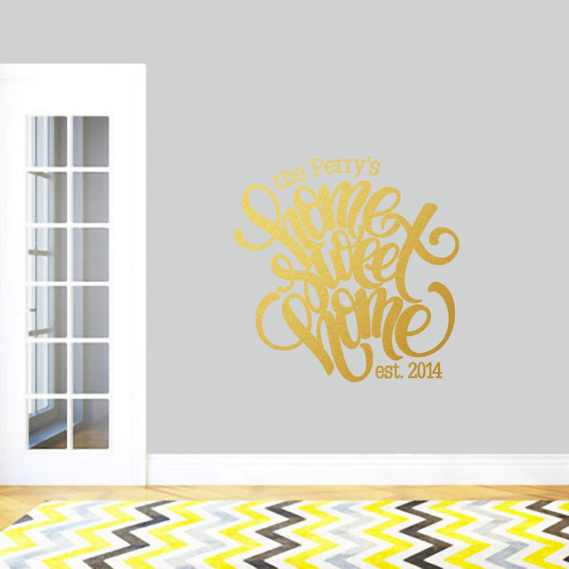 Adhésif décoratif « Home Sweet Home », Or, Oui