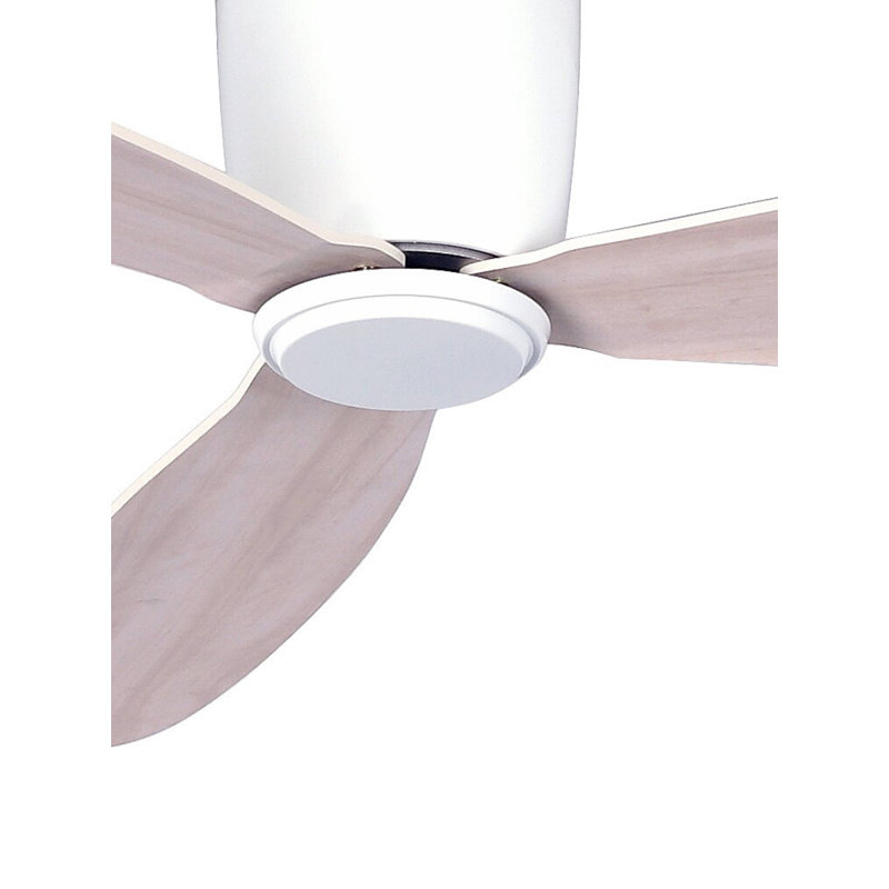 Abordale 132'' Ceiling Fan, White with White Oak Blades