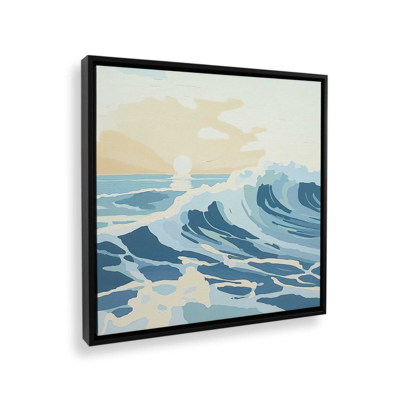 «Ocean Refrain at Dusk I Print», H 12,75 po x l 12,75 po, Noir satiné