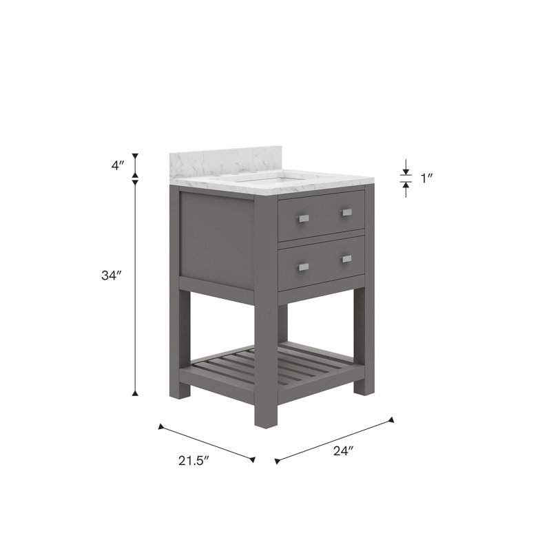 Madalyn 24" Single Sink Bathroom Vanity Set, Cashmere Gray, Faucet Included