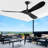 Black 3 Blade Solid Wood Indoor Outdoor Ceiling Fans for Patios Living Room Bedroom - 60 Inch-596280284