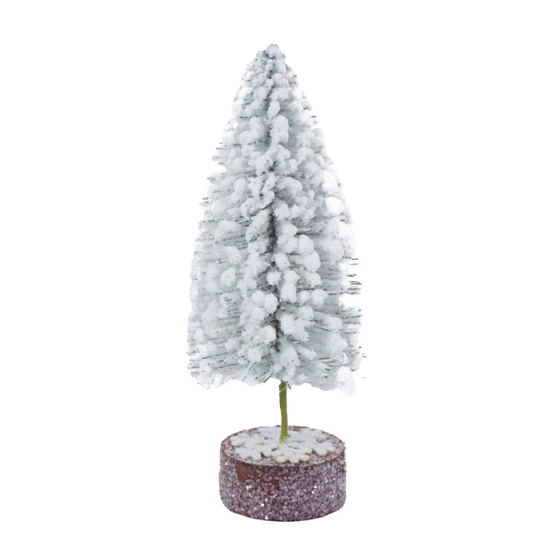 7"H Pine Trees - Set of 12 - White