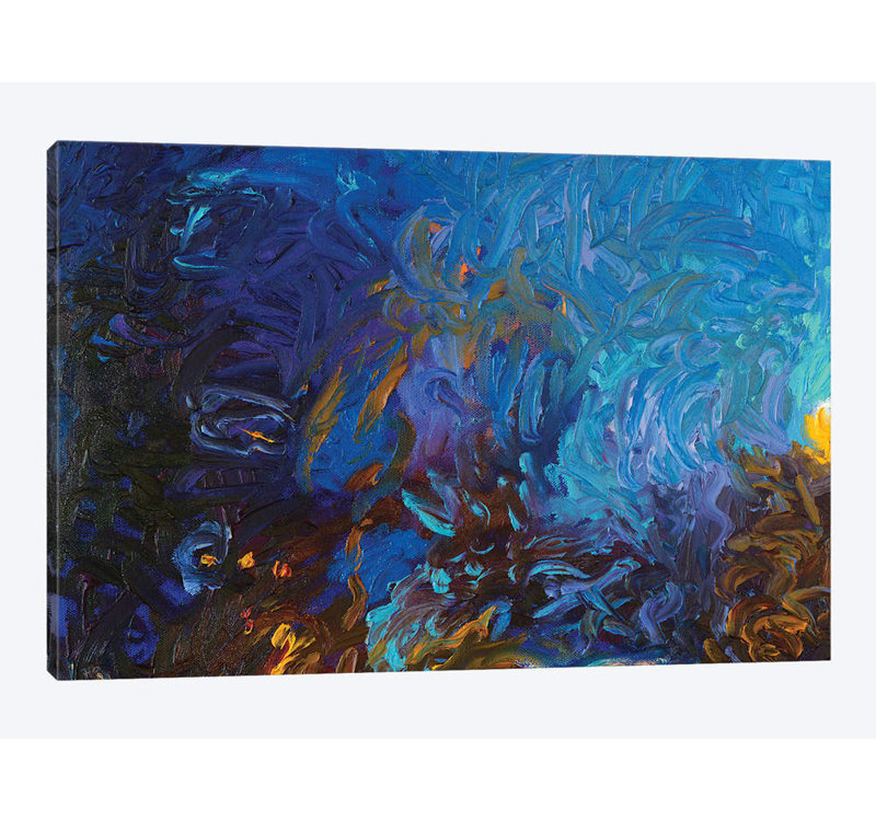 « bm 019 » par iris scott abstracts, impression sur toile, H 16 po x l 24 po x P 1 po, Papier d'art encadré noir, Blanc
