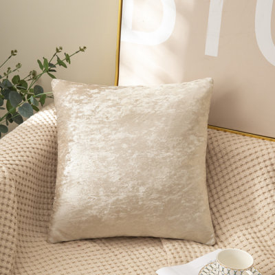 (Covers With Inserts) Set of 2 Crushed Velvet Throw Pillows