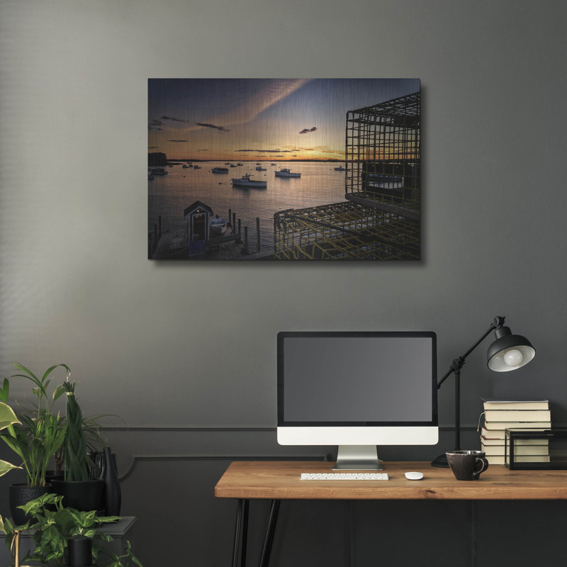 «Dusk At Barney Point» par Rick Berk, art mural en métal, H 24 po x l 36 po