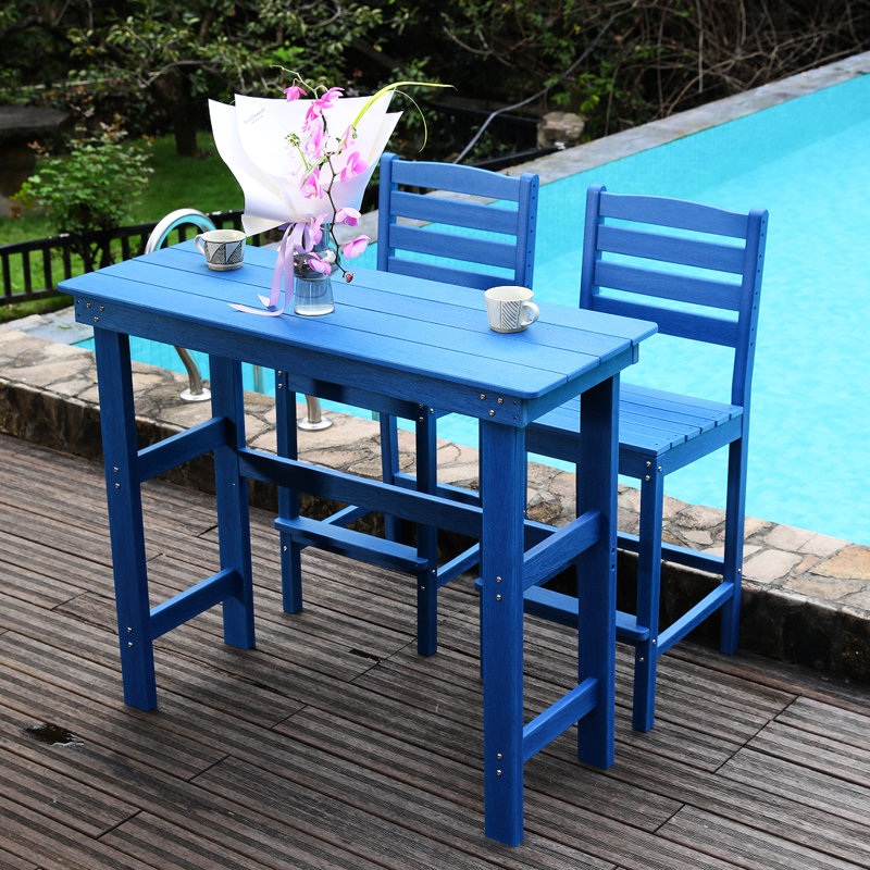American Design Bar Stools , 2 Person Seating, Navy Blue, Garden Outdoor, , Weather , Quick Drying Blue For Drying, Easy Assembly