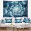 Tapisserie florale florale bleue enneigée-28485875