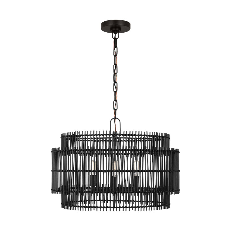 Elio Medium Hanging Shade, Aged Iron, 16" H x 23" W x 23" D