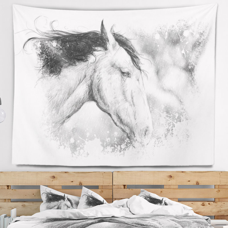 Tapisserie art du cheval animal, H 50 po x l 60 po