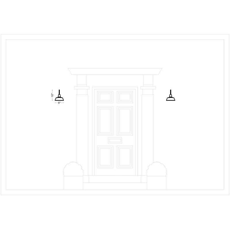 Blakeston Aluminum Wall Light, 10" H x 8" W x 8" D, No, White