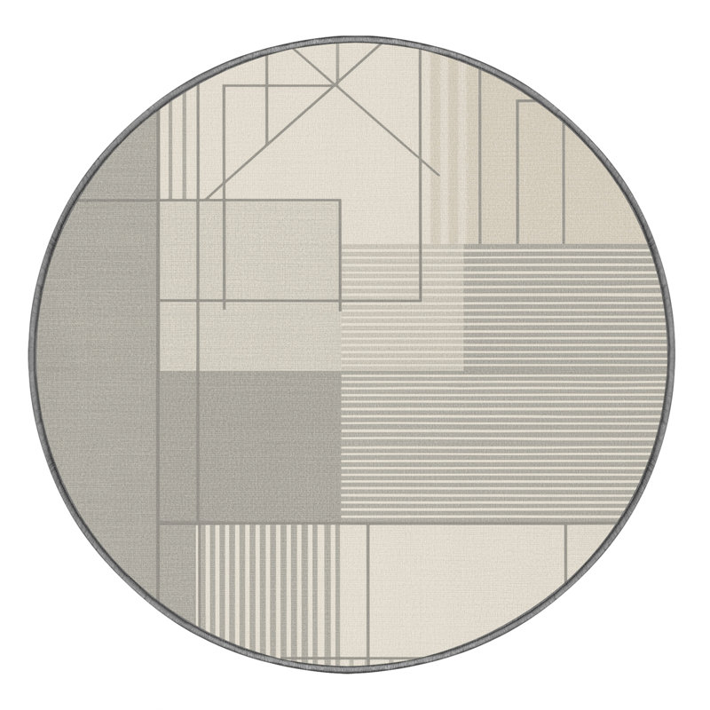 Tapis gris moelleux doux et moelleux Eilerman, Rond 8 pi