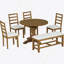 6-Piece Extendable Dining Table Set With Removable Leaf, One Bench And 4 Dining Chairs