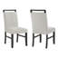 Ensemble de salle à manger 7 pièces de style contemporain avec table rectangulaire en faux marbre blanc et chaises rembourrées à dossier complet gris clair et noir-1308762345