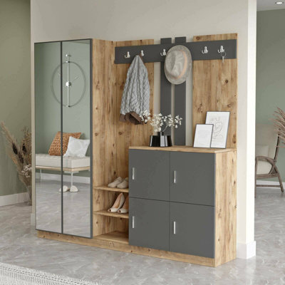 Mursaleen Hall Tree 187.2cm Wide with Shoe Storage