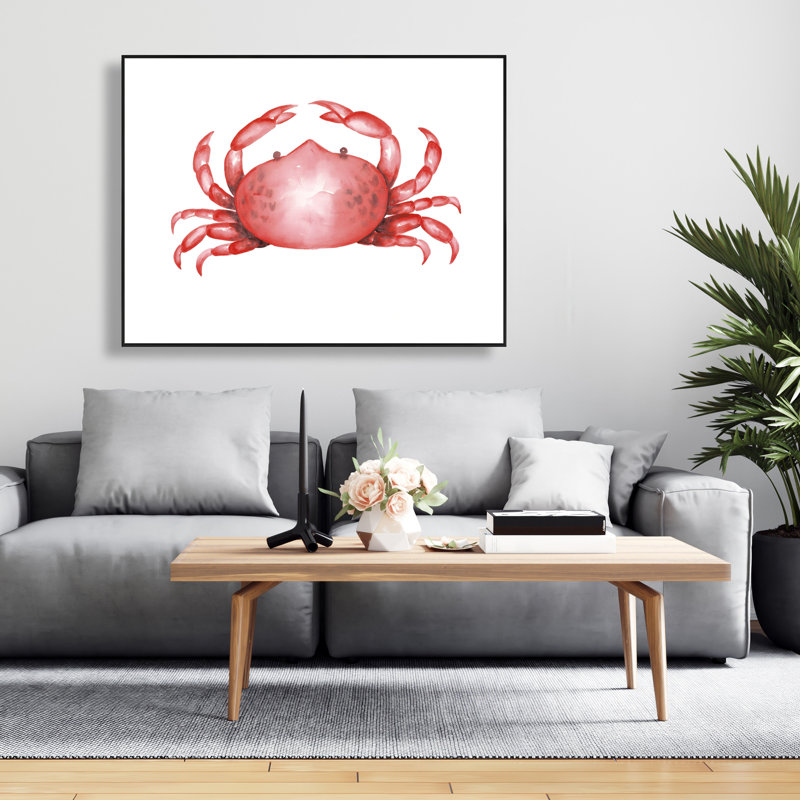 Crab - Aquatic Animals Kitchen Framed Canvas Home Decor
