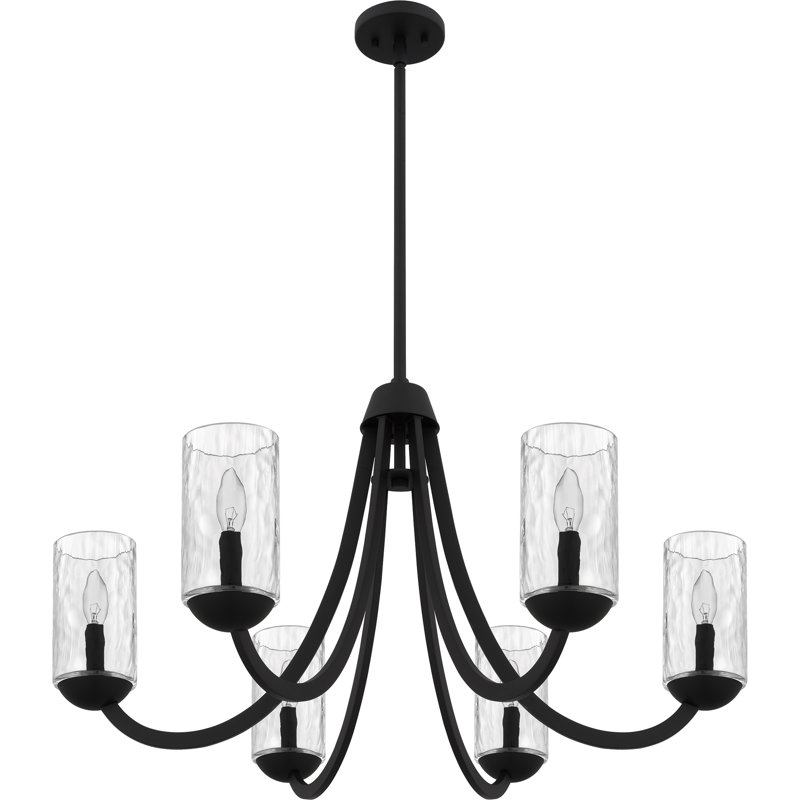 Lustre 8 lumières Allard, 6 lumières, Noir mat, H 20 po x l 32 po x P 32 po