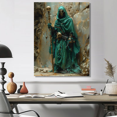 Art de salon vert et gris Warrior Hero - Wizards